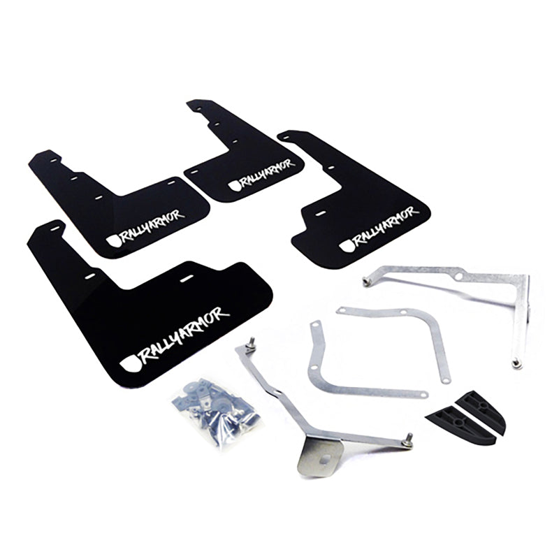 Rally Armor 15-21 Subaru WRX & STI Black Mud Flap White Altered Font Logo