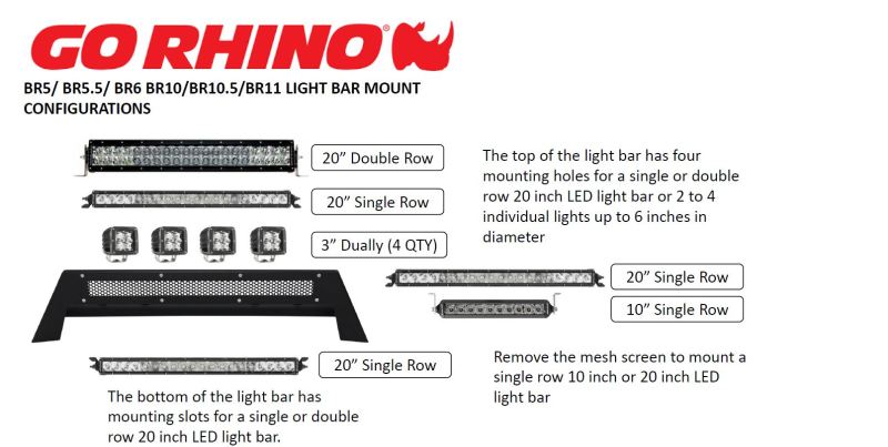 Go Rhino 14-15 Chevy Silverado 1500 BR5 Light bar mount