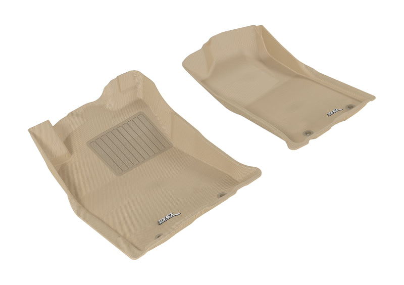 3D MAXpider 2012-2015 Toyota Tacoma Double Cab Kagu 1st Row Floormat - Tan
