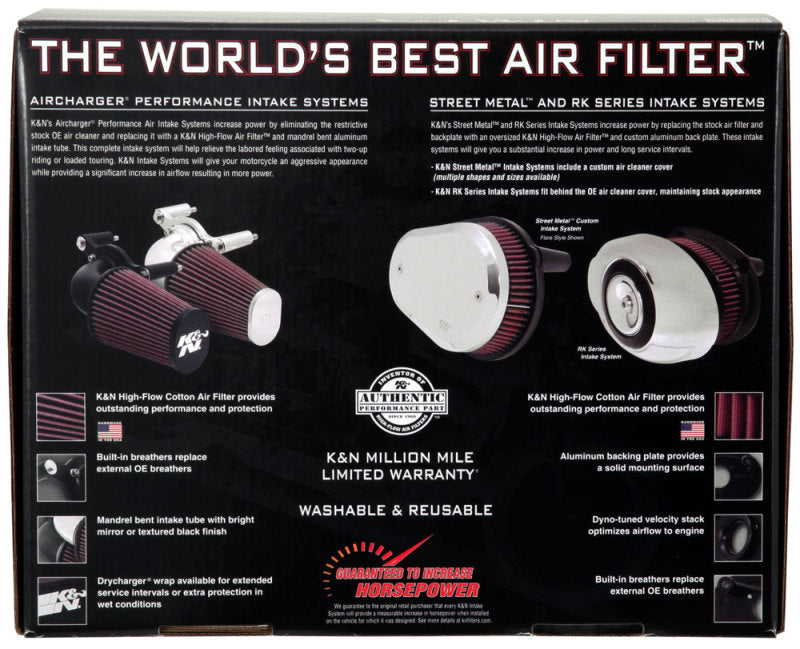 K&N Street Metal Intake System - Big 8 Chrome Intake System-Harley Davidson