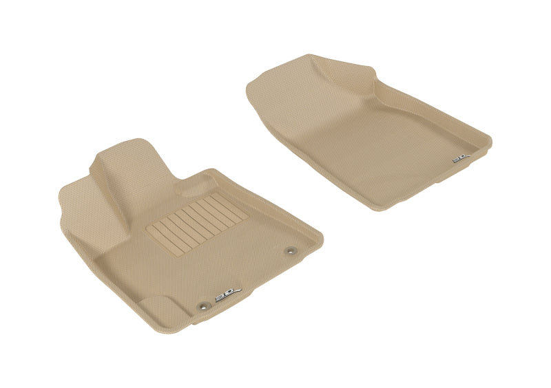 3D MAXpider 2008-2013 Toyota Highlander Hybrid Kagu 1st Row Floormat - Tan