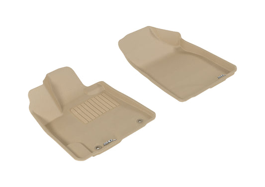 3D MAXpider 2008-2013 Toyota Highlander Hybrid Kagu 1st Row Floormat - Tan