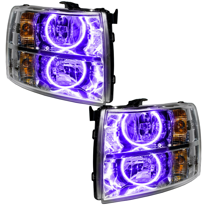 Oracle Lighting 07-13 Chevrolet Silverado Pre-Assembled LED Halo Headlights (Round Style) -UV/Purple