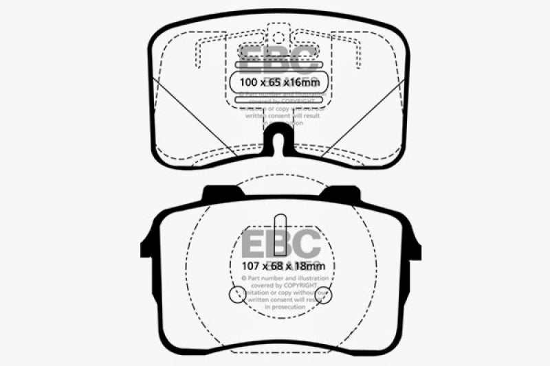 EBC 90-92 Audi V8 3.6 (UFO Rotors) Yellowstuff Front Brake Pads