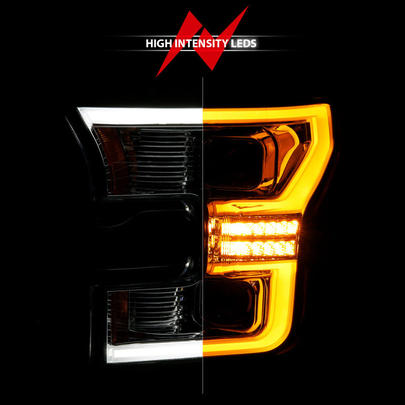 ANZO 15-17 Ford F-150 Chrome LED Projector Plank Style DRL w/Initiation Light Halogen Models