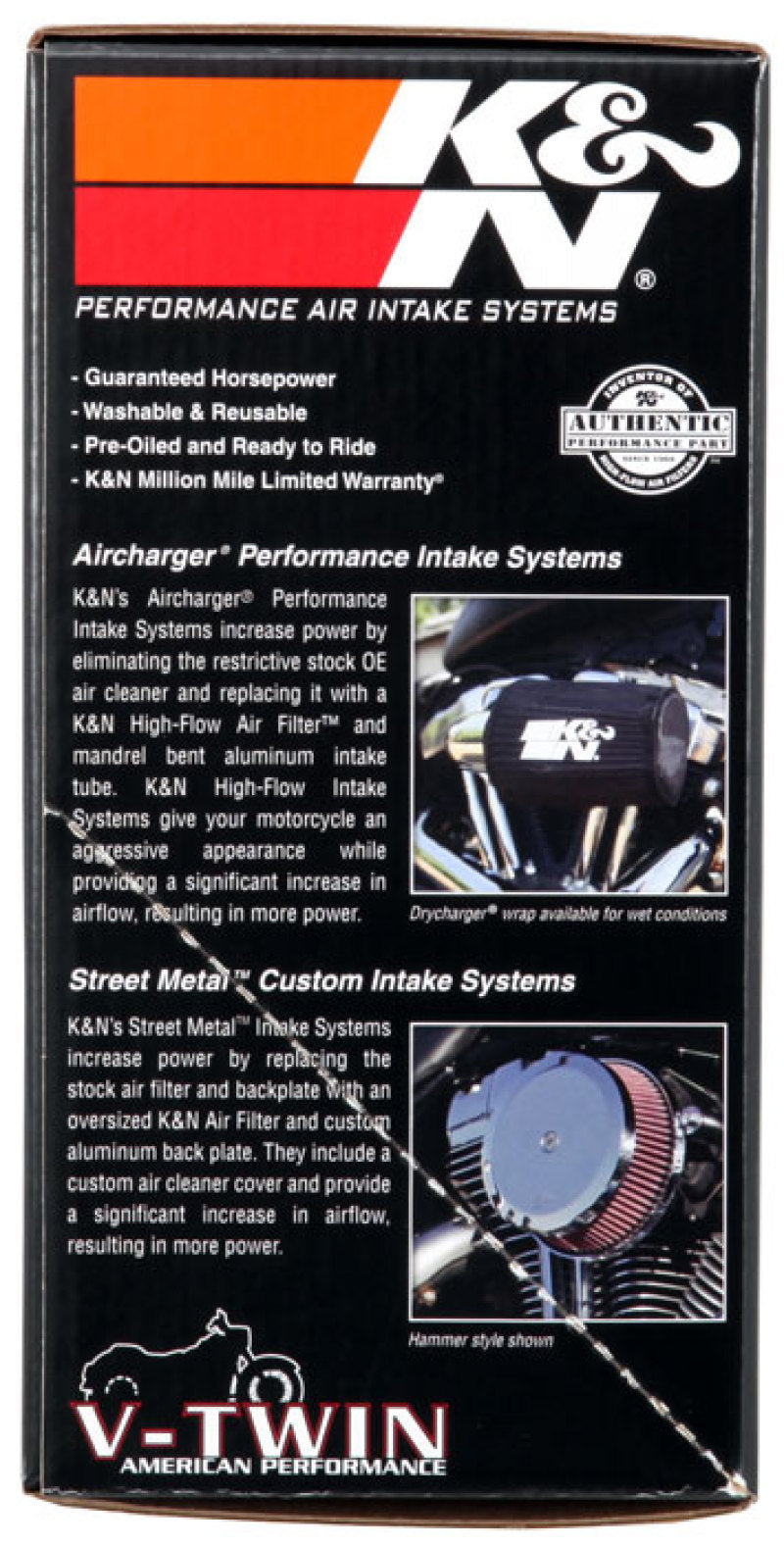 K&N Street Metal Intake System for Harley Davidson - Color (Red) - Style (Round) - Size (6-9) - Weld