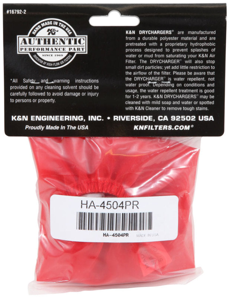K&N 04-05 Honda TRX450R Round Straight Red Air Filter Wrap