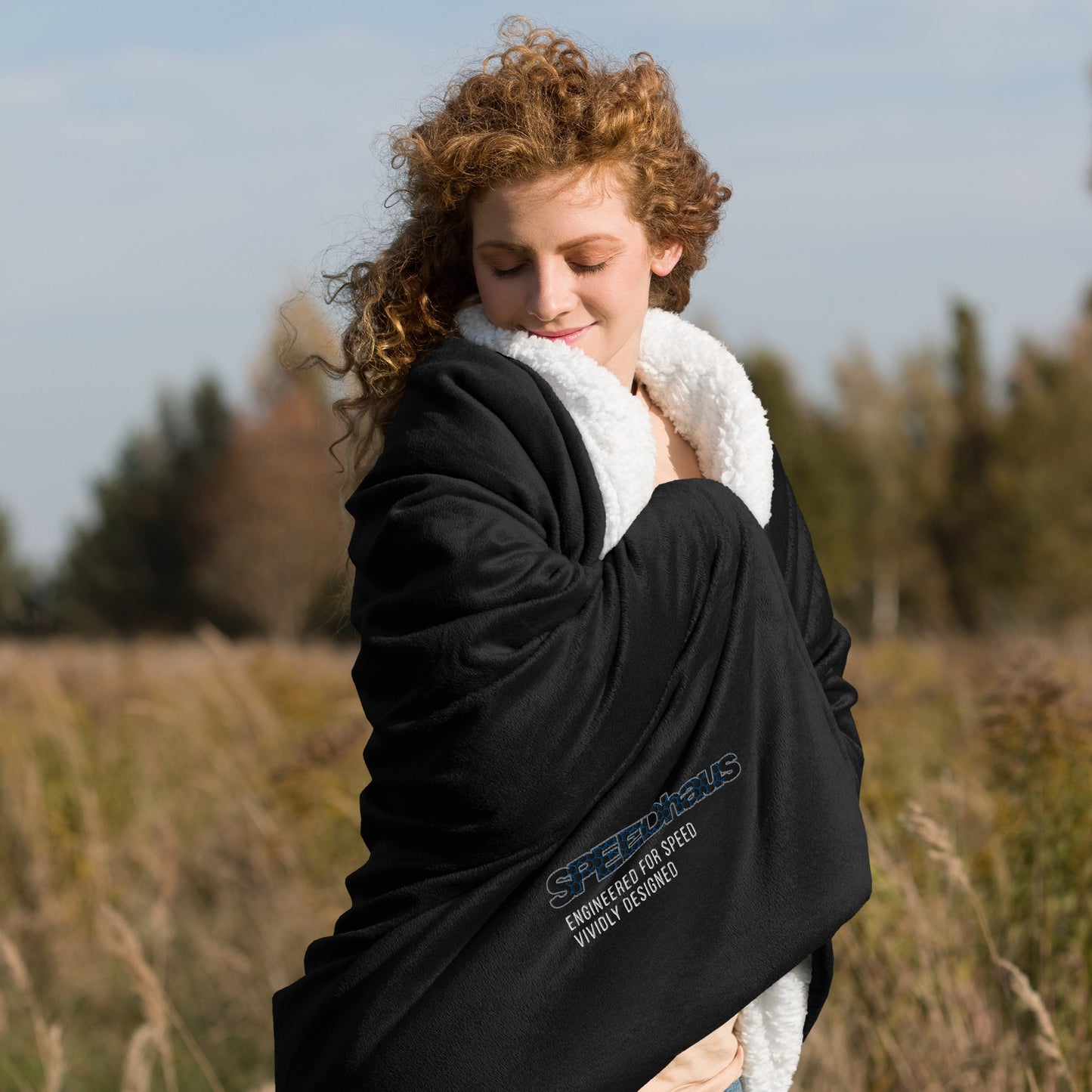 SPEEDhaus Blue Premium sherpa blanket